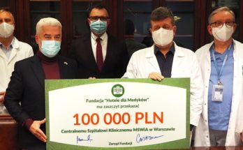 Fundacja Hotele dla Medyków przekazała 100 tys. zł dla szpitala MSWiA