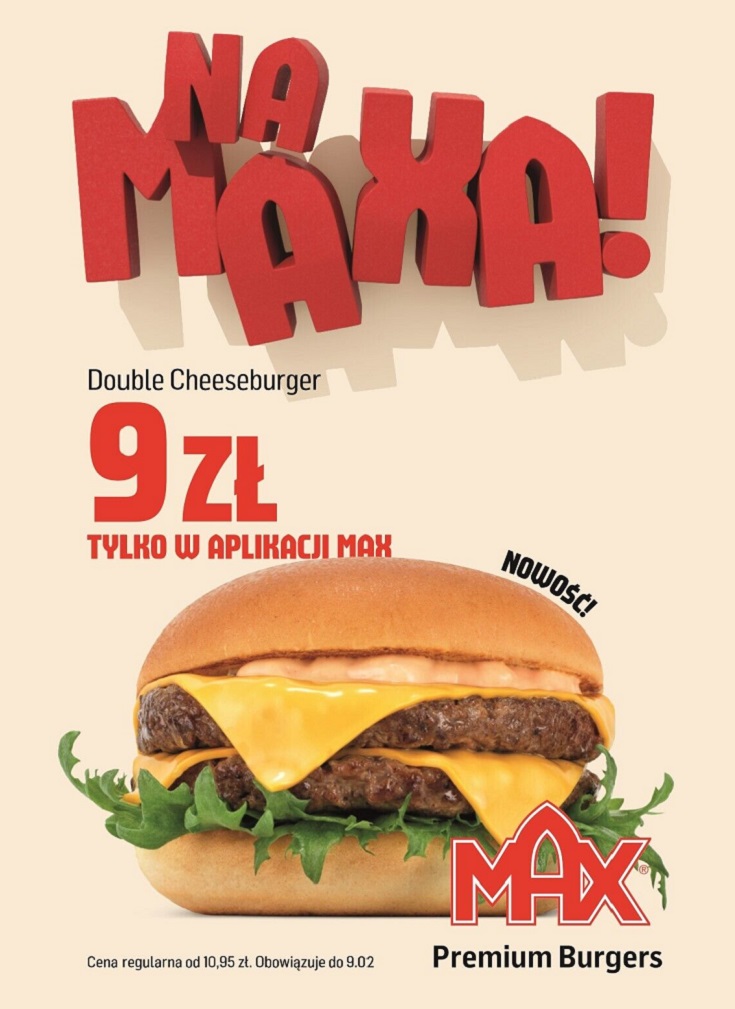 Kolejna odsłona zimowych promocji w aplikacji sieci MAX Premium Burgers wystartowała. Ceny produktów zaczynają się od 5 zł