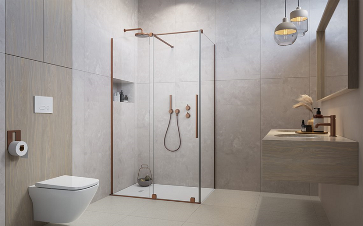 Radaway, kabina prysznicowa Furo Brushed Copper KDJ
