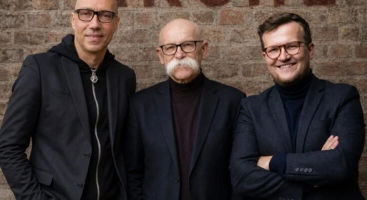 Zespól Arche od lewej Adam Białas, Władysław i Piotr Grochowscy