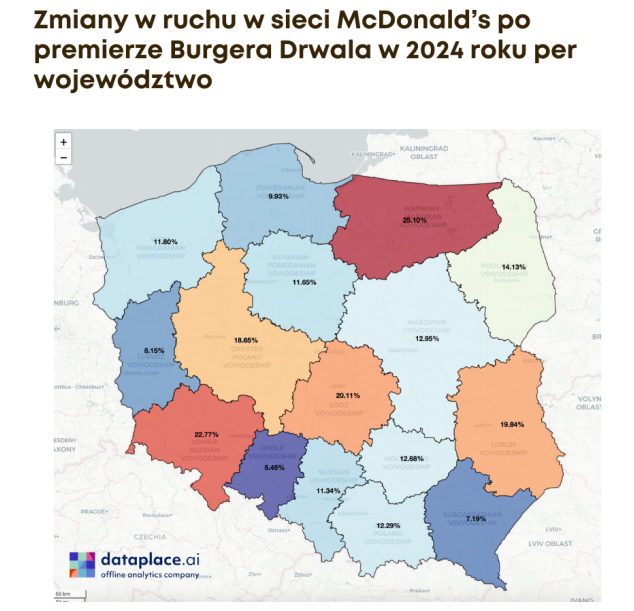 Burger Drwala - analiza w województwach
