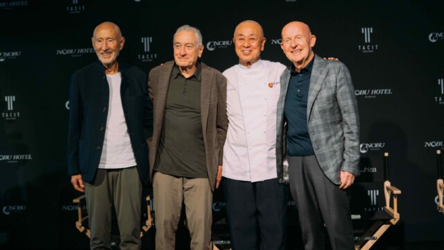 Robert De Niro, Nobu Matsuhisa i Meir Teper w Warszawie