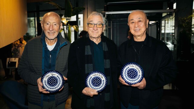 Robert De Niro, Nobu Matsuhisa i Meir Teper w Warszawie