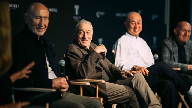 Robert De Niro, Nobu Matsuhisa i Meir Teper w Warszawie