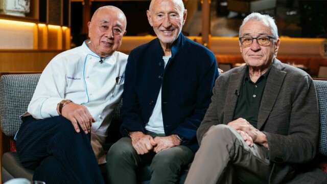Robert De Niro, Nobu Matsuhisa i Meir Teper w Warszawie